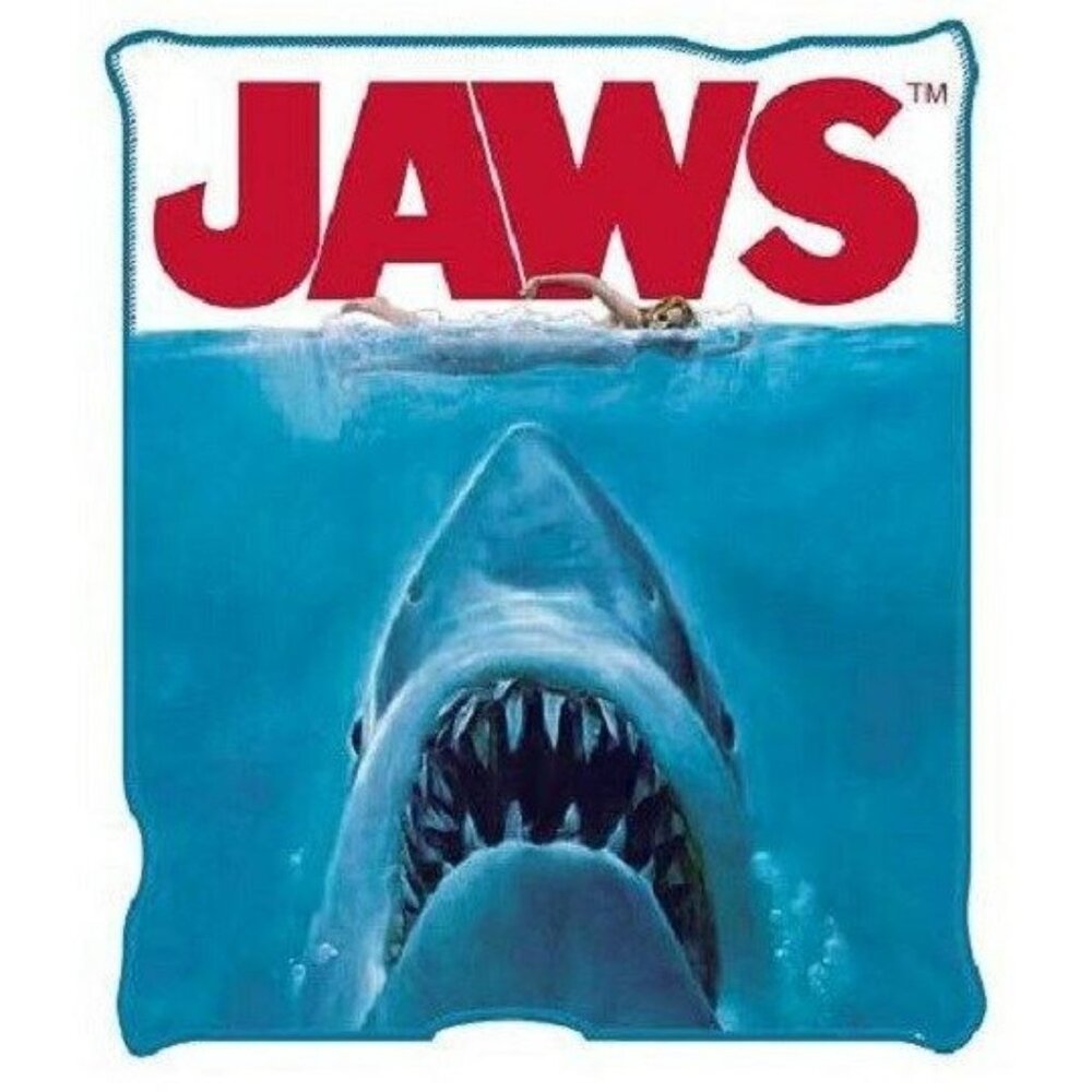 New Jaws Movie 50x60 Plush GIFT Throw Blanket WARM Shark Attack Film Soft Thick